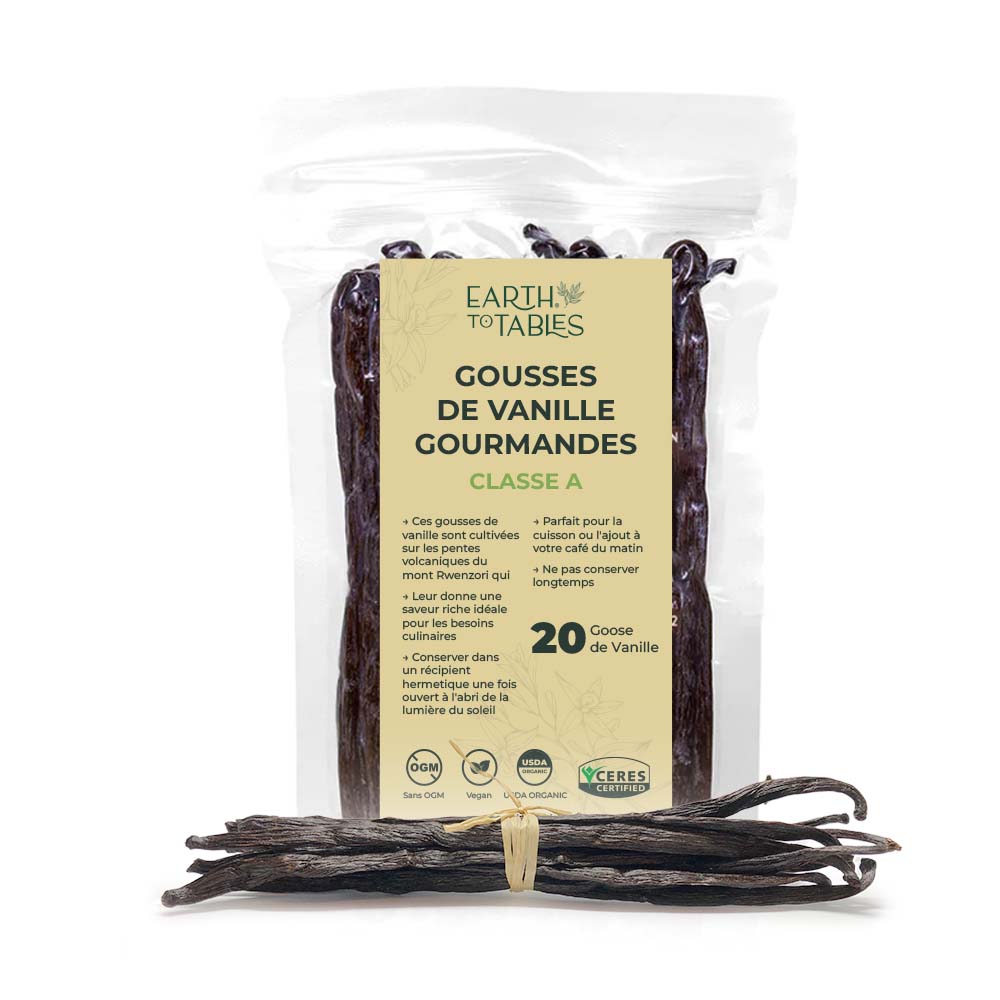 Earth to Tables 20 Vanilla Beans| Grade A Vanilla Beans| NY  Vanilla| Vanilla Bean Pods| Gourmet Vanilla Pods | Whole Vanilla Beans | Vanilla Beans for Making Vanilla Extracts and recipes