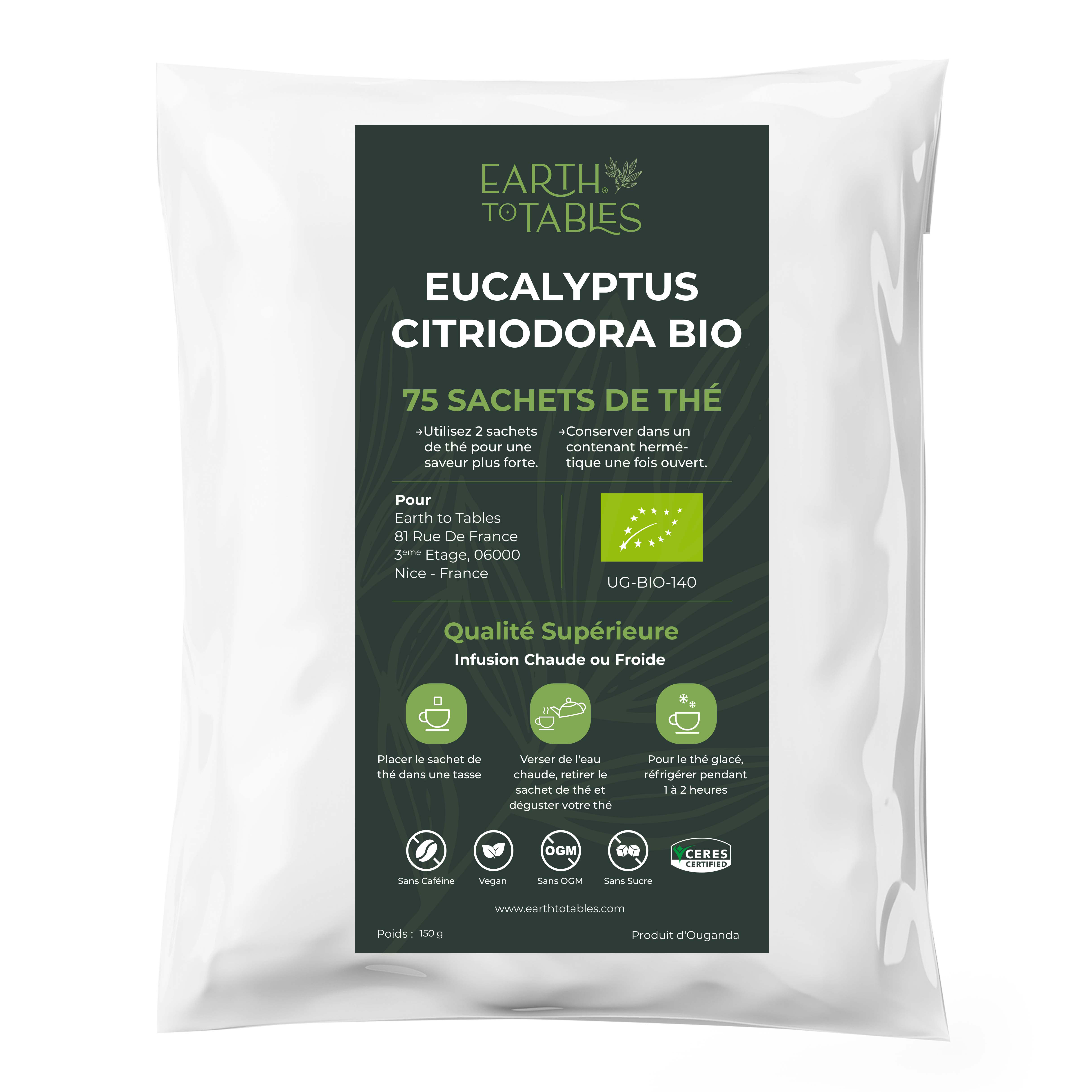 Organic Eucalyptus Tea - 75 Tea Bags