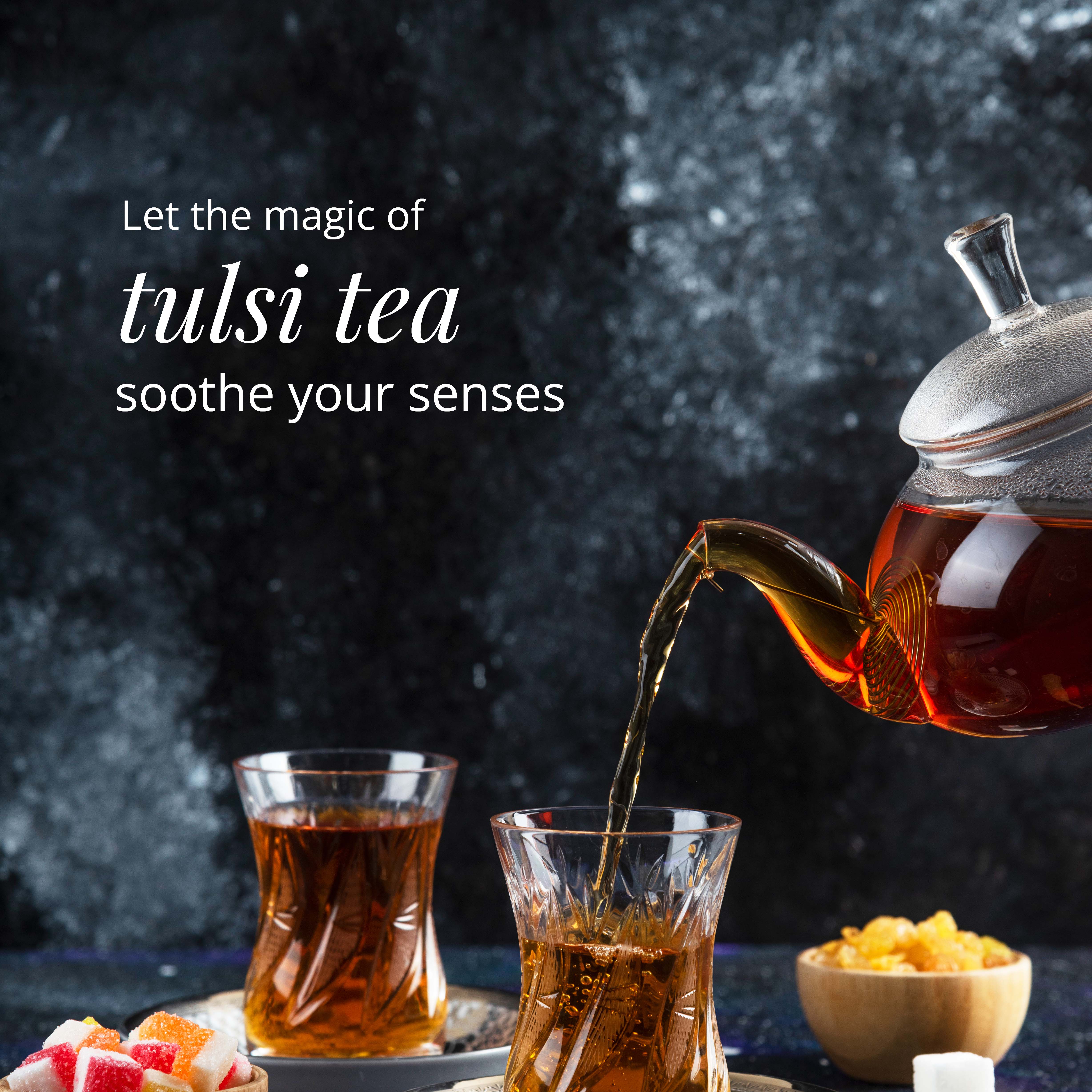 Soothe your senses with the magic in every sip of Organic Tulsi Loose Leaf Tea