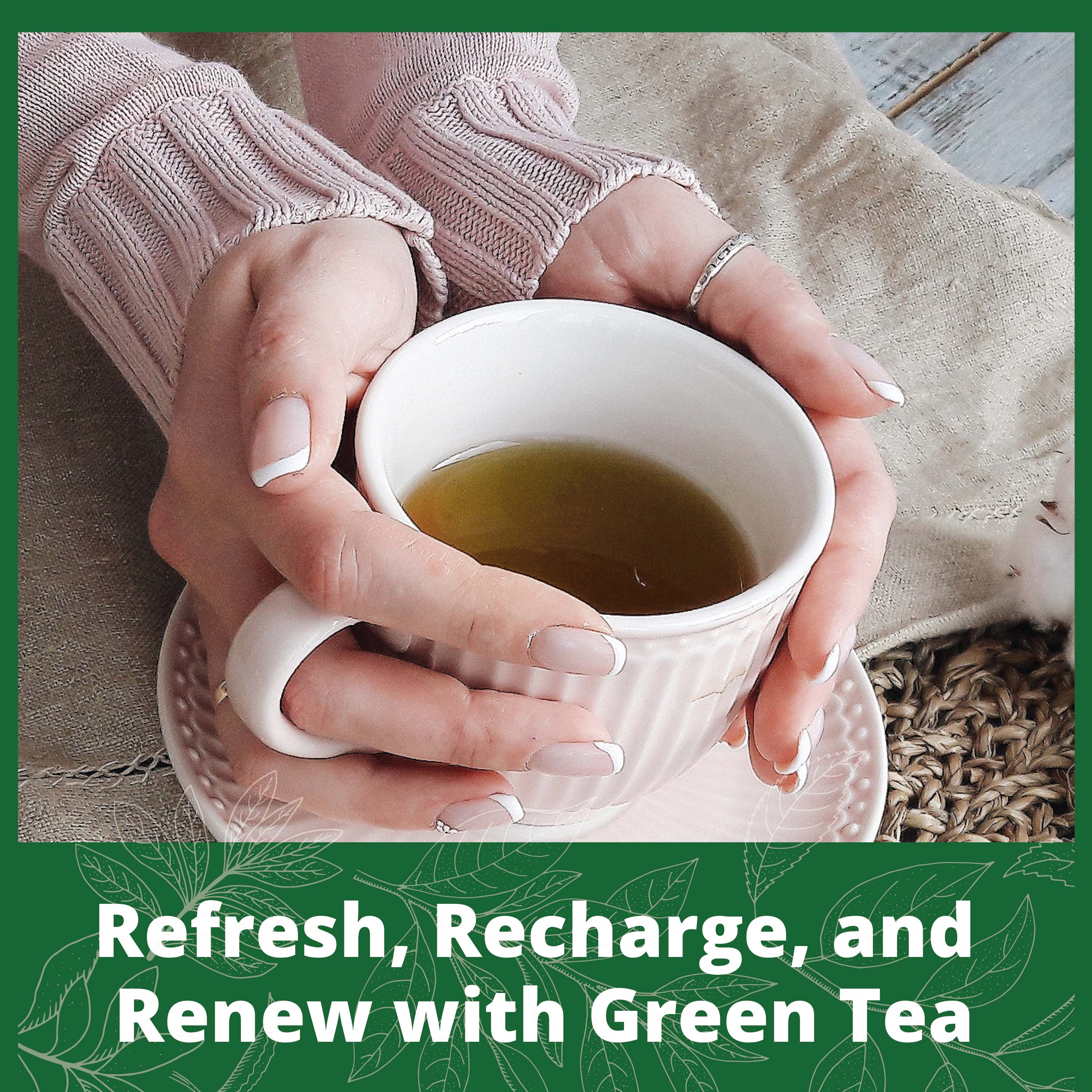 Refresh, Recharge and Renew your day with Earth to Tables Organic Dried Loose Leaf Green Tea Bags for a soothing Tea.