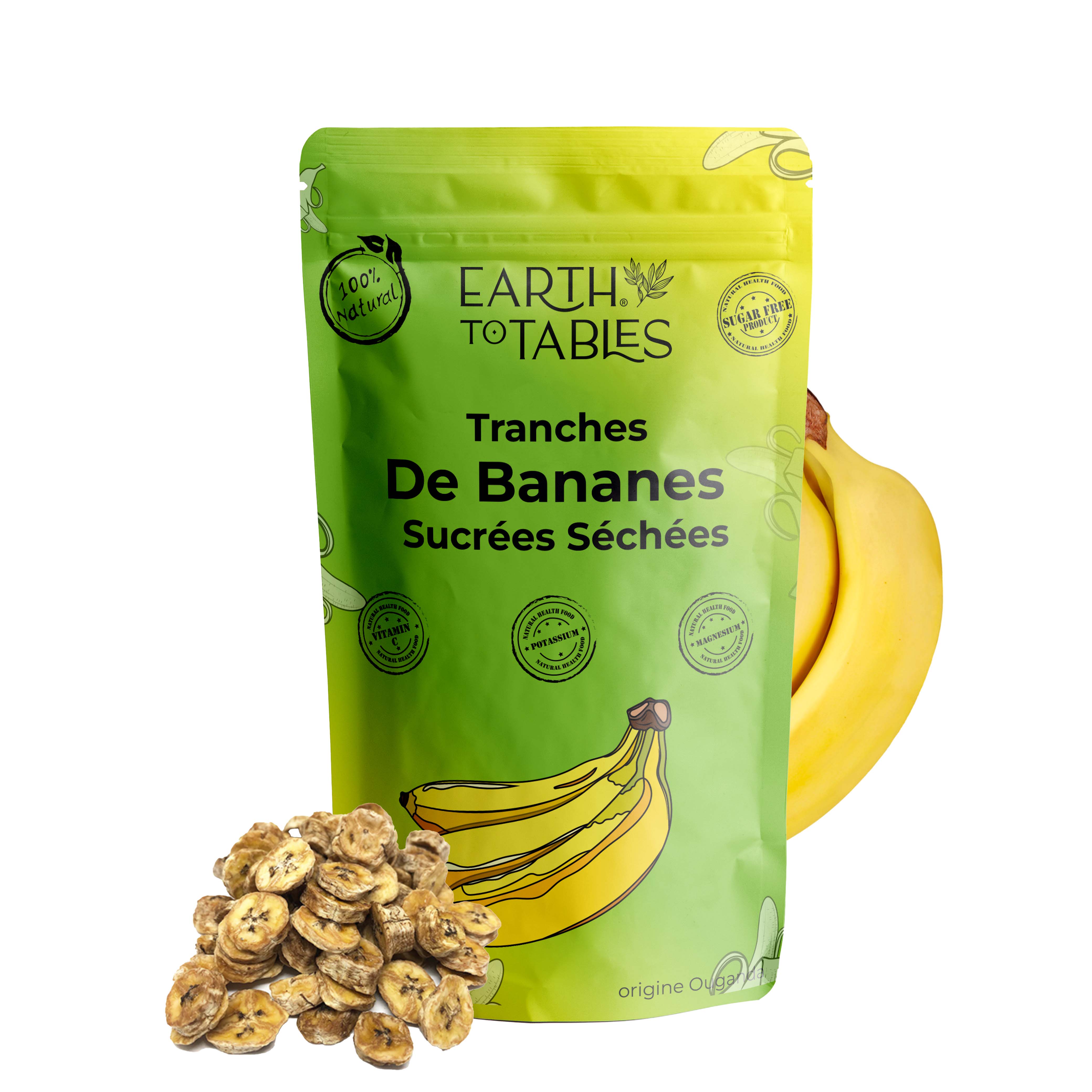 Earth to Tables Natural Dry Banana Slices(100g) with Natural Sugars