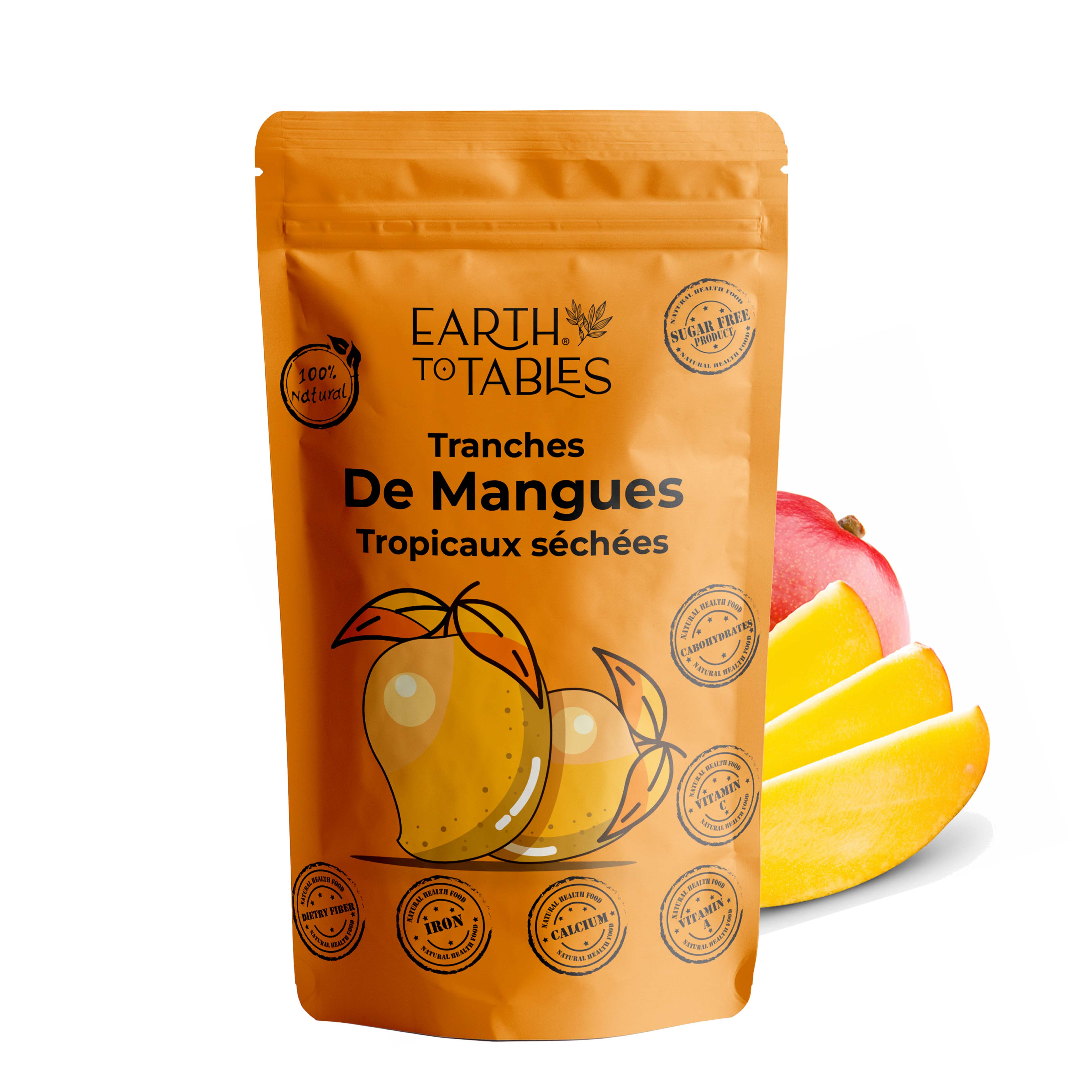 Earth to Tables Natural Dry Mango Slices| 100g| No Added Preservatives