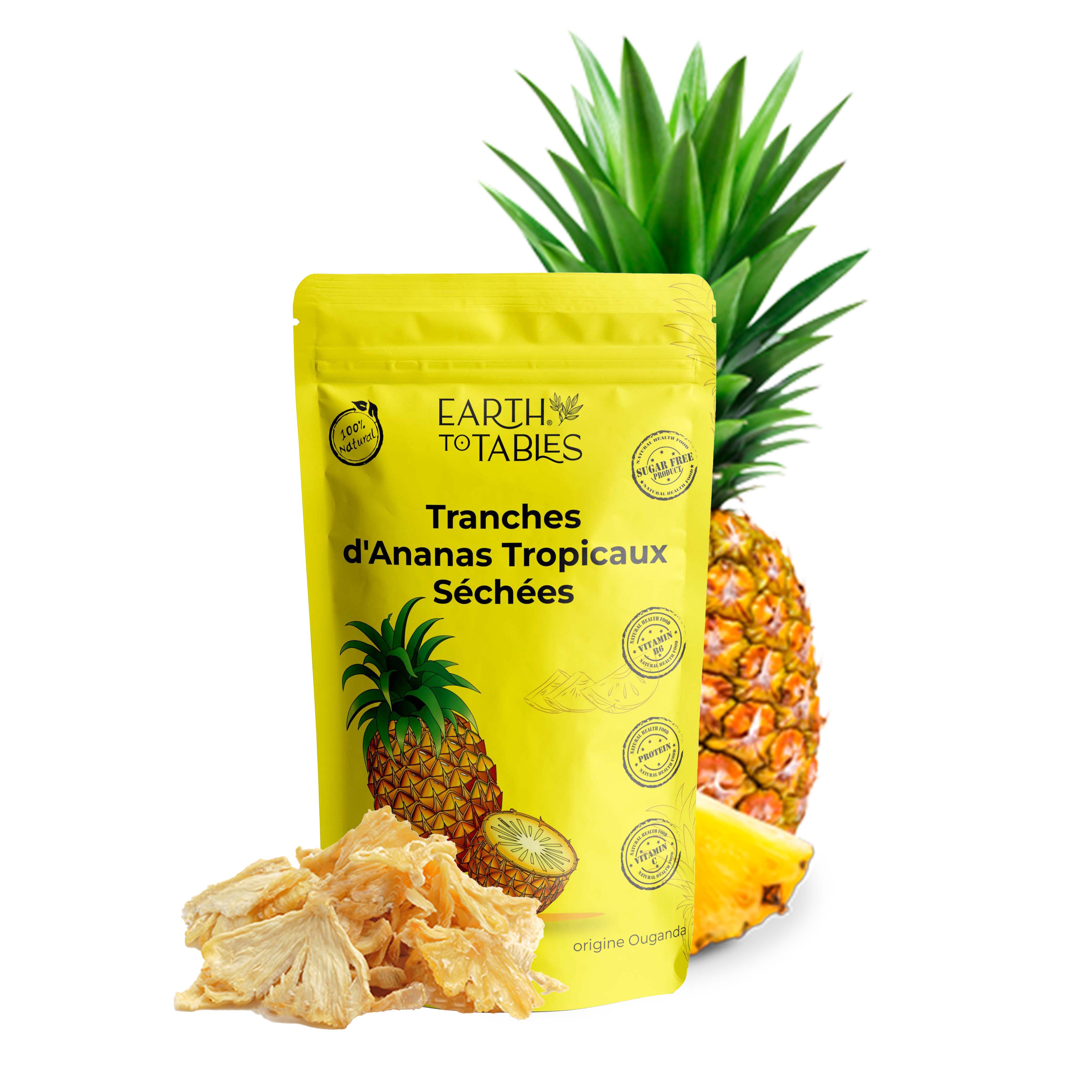 Earth to Tables Natural Dry Tropical Pineapple Slices-100g| Naturally flavored