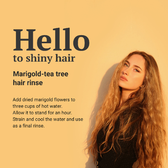 use marigold for shiny hair