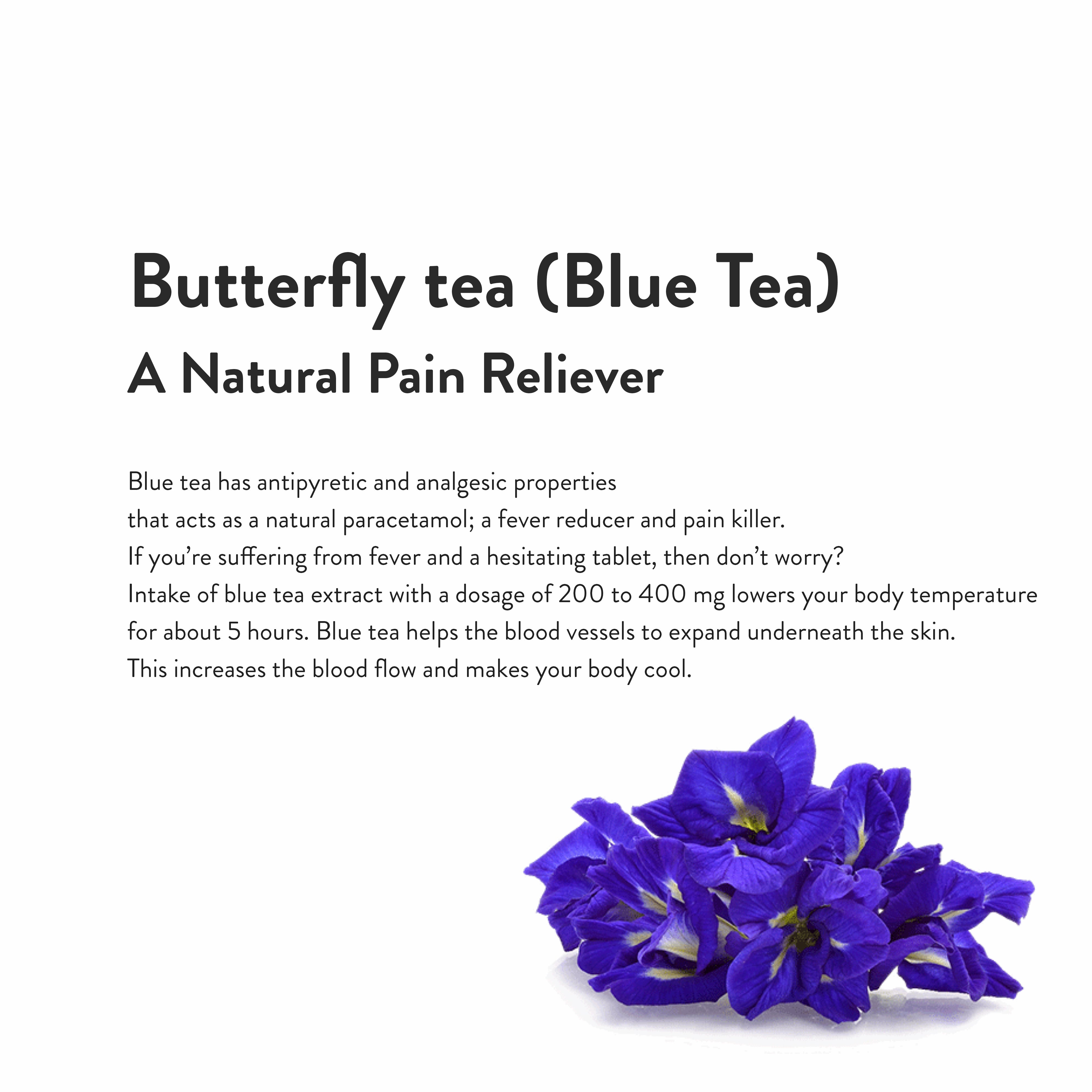 Akshit Dried Organic Butterfly Pea Flowers | USDA Organic| 0.4 Oz I flor de guisante de mariposa I fleur de pois papillon Butterfly tea ( blue tea ) A Natural Pain Reliever 