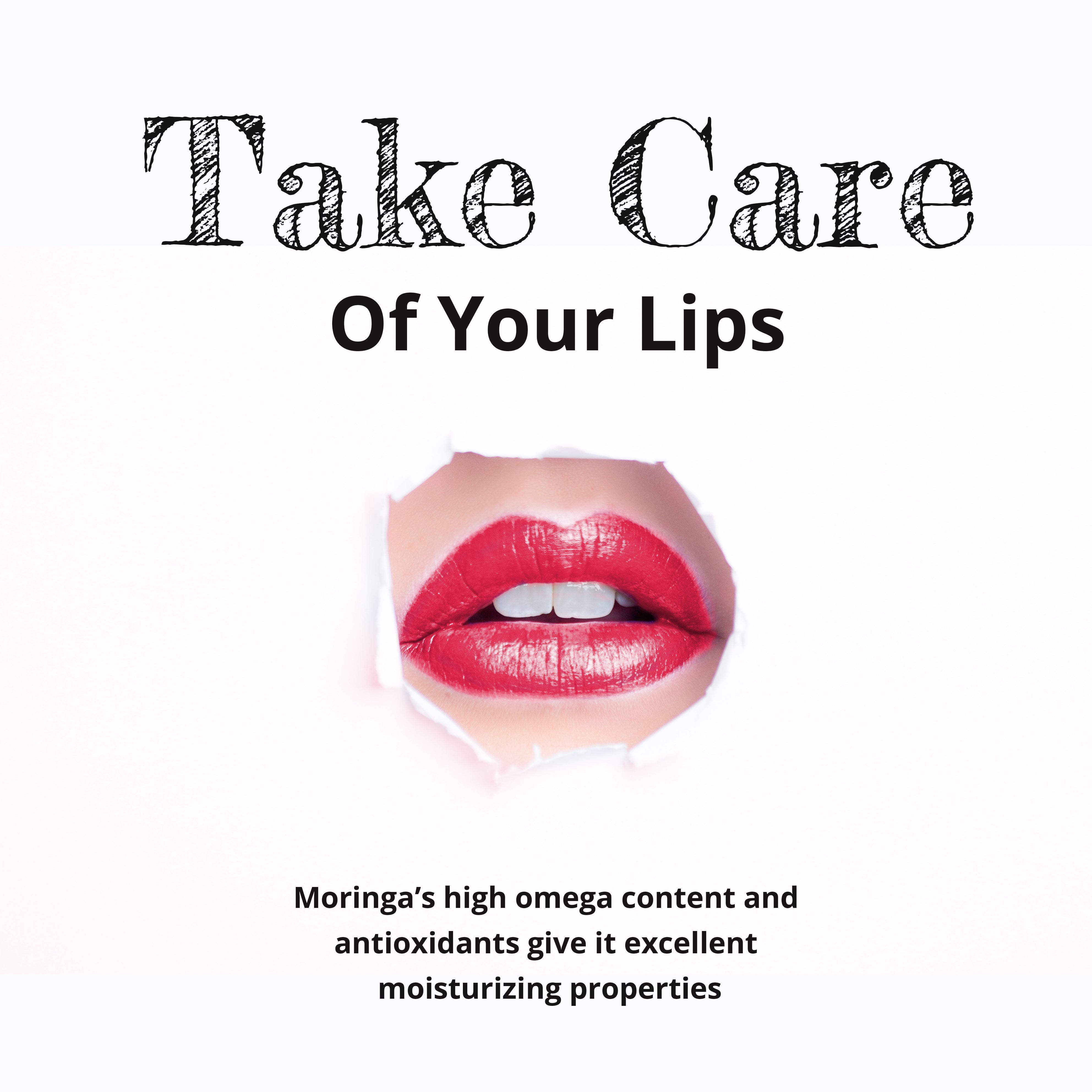 Take Care of your Lips. Earth to Tables Organic Dried Moringa's high omega content and antioxidants give it excellent moisturizing properties.